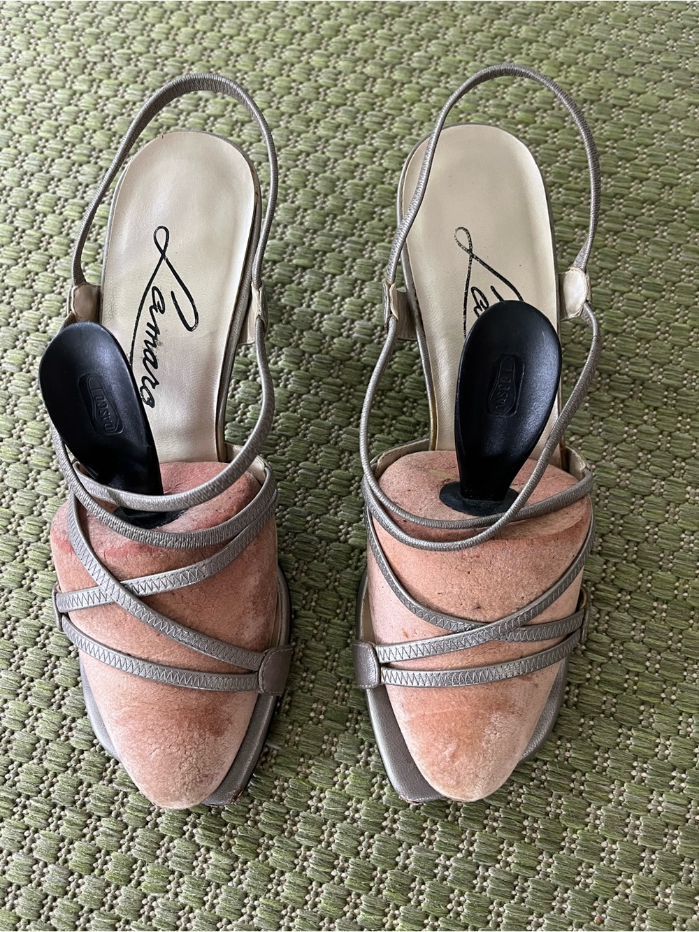 Pink Suede Slingback Heels